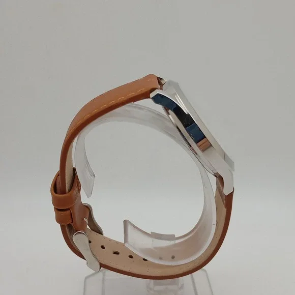 Titan TCS50 DJ898 Date Analog Brown Leather Band Energy India Corporate new bat